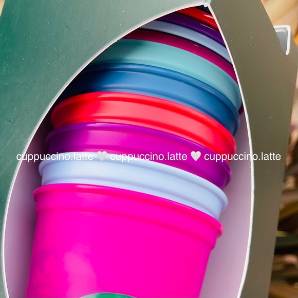 🌈NEW✨Starbucks 2023 Valentines ‘Reusable Color Changing Hot Cups Pack of 6” - Picture 4 of 9
